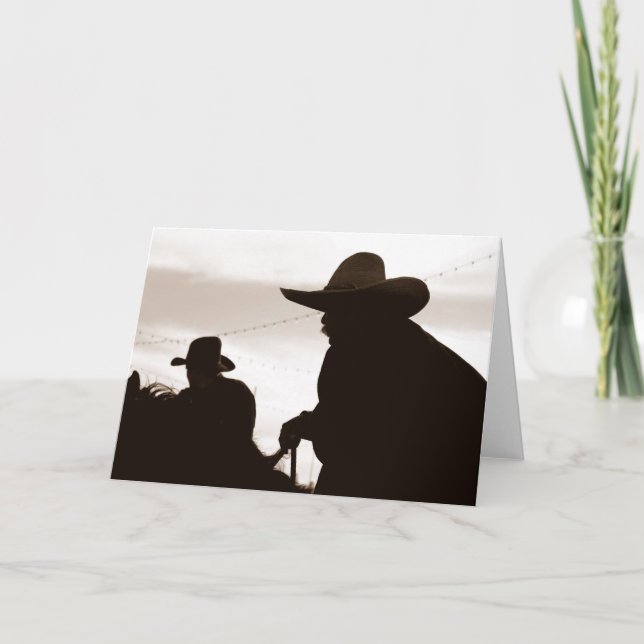 Cowboy Sillouettes Note Card Karte (Vorderseite)