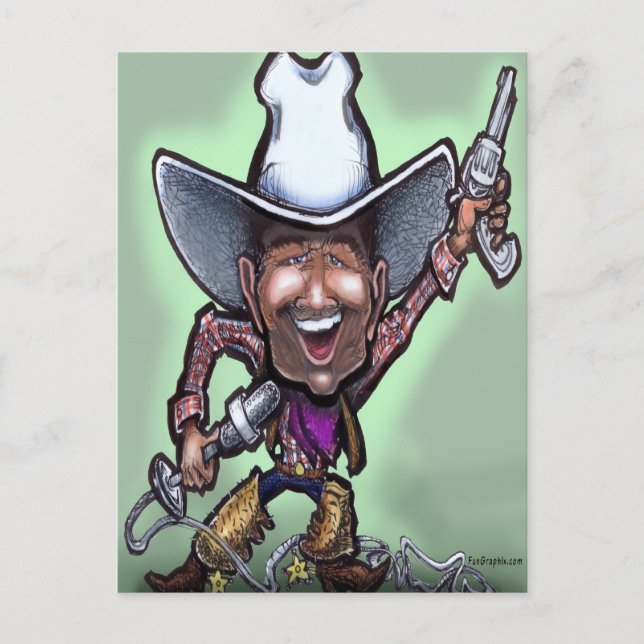 Cowboy singen postkarte (Vorderseite)