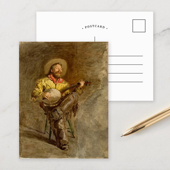 Cowboy Singing | Thomas Eakins Postkarte (Von Creator hochgeladen)
