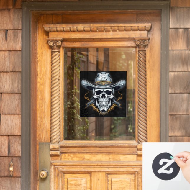 Cowboy Skeleton Fensteraufkleber (Haustür)