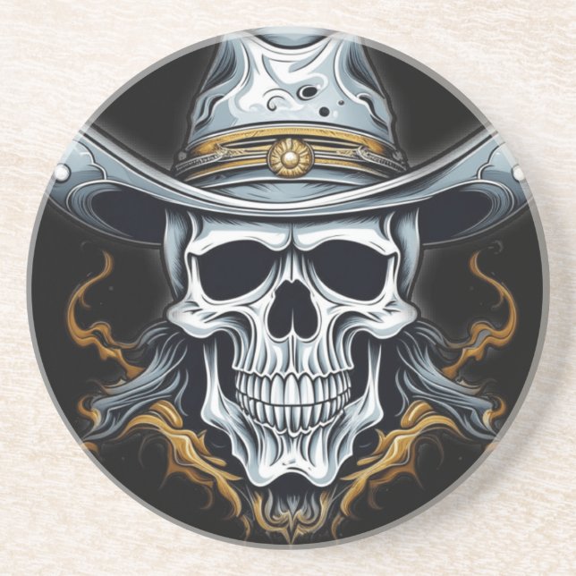 Cowboy Skeleton Getränkeuntersetzer (Vorne)