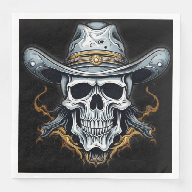 Cowboy Skeleton Serviette (Vorderseite)