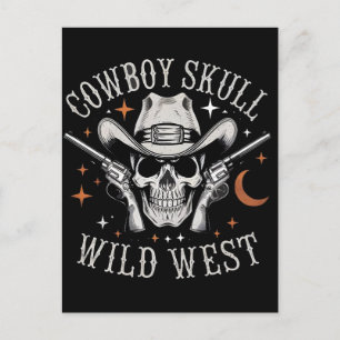 Cowboy-Skelett reitet durch die mondbeschienene Wü Feiertagspostkarte