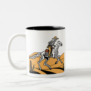 Cowboy-Skelett Western-Skelett Kurzarm Zweifarbige Tasse