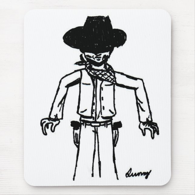Cowboy Sketch Mousepad (Vorne)