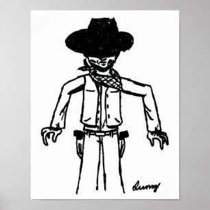 Cowboy Sketch Poster