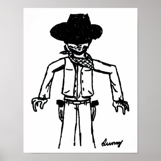 Cowboy Sketch Poster (Vorne)