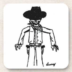 Cowboy Sketch-Untersetzer - Set von 6 Jahren Untersetzer