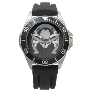Cowboy Skull Horseshoe Armbanduhr