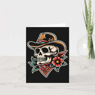 Cowboy Skull Traditioneller Tattoo-Künstler Inkell Karte