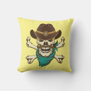 Cowboy Skull und Crossbones Kissen