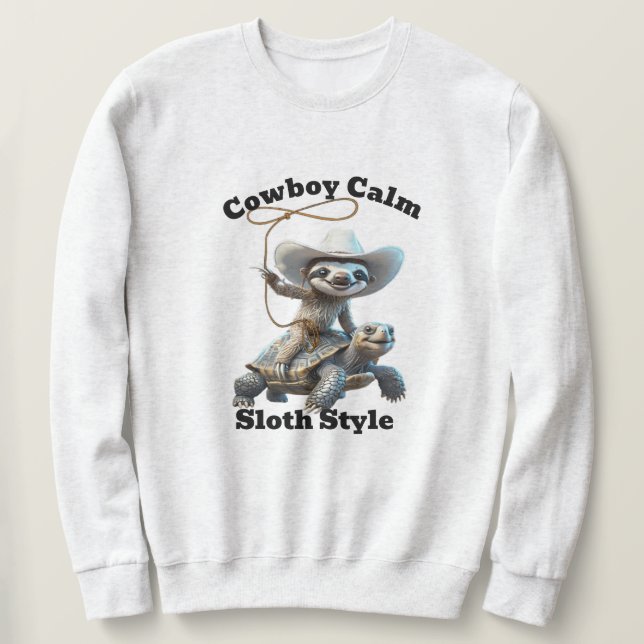 Cowboy Sloth Wrangler Sweats - Relaxed Lifestyle Sweatshirt (Design vorne)