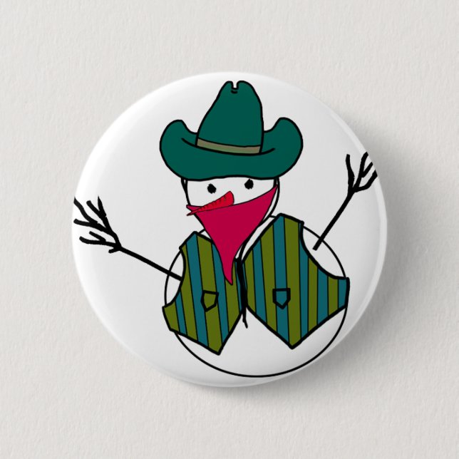 Cowboy Snowman Bandit Button (Vorderseite)
