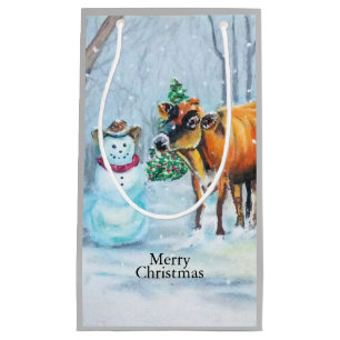 Cowboy Snowman & Cow Weihnachten Kleine Geschenktüte