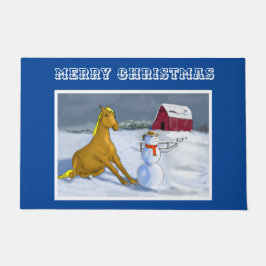 Cowboy Snowman & Horse Fußmatte