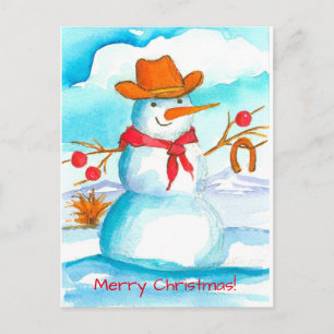 Cowboy Snowman Horse Shoe Frohe Weihnachten