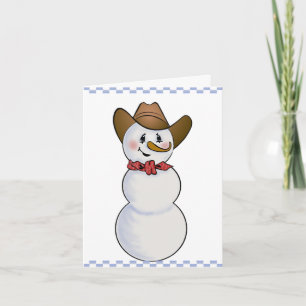 Cowboy Snowman mit Red Bandana Feiertagskarte