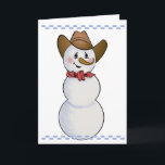 Cowboy Snowman mit Red Bandana Feiertagskarte<br><div class="desc">Ich spielte mit meinem Cowboy Snowman,  um diese neue Edition mit einem roten Bandana,  einer kontrollierten Grenze und einem niedlichen blauen Vogel zu kreieren</div>