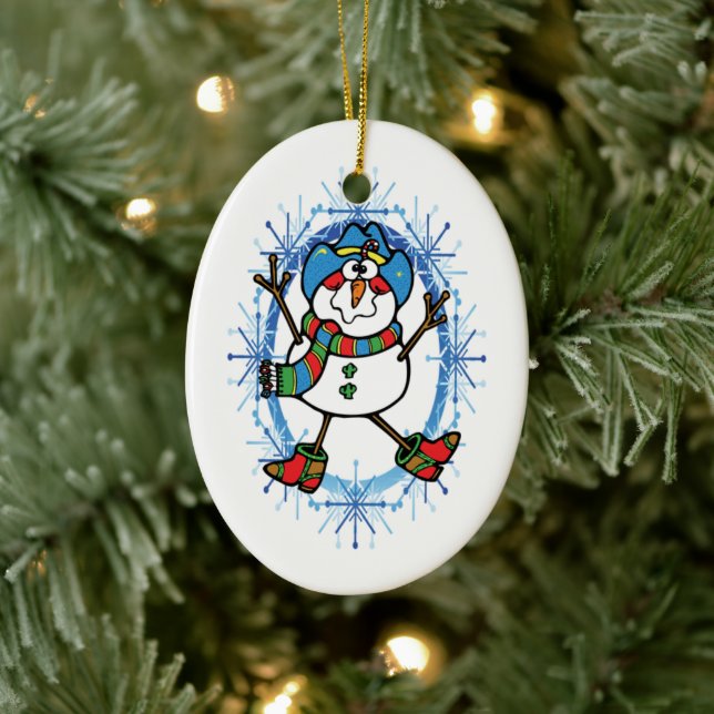Cowboy Snowman Ornament (Baum)