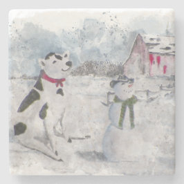 Cowboy Snowman Weihnachten Steinuntersetzer