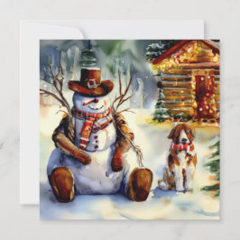Cowboy Snowman Weihnachts-Party Einladung