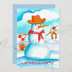 Cowboy Snowman Weihnachts-Party Einladung