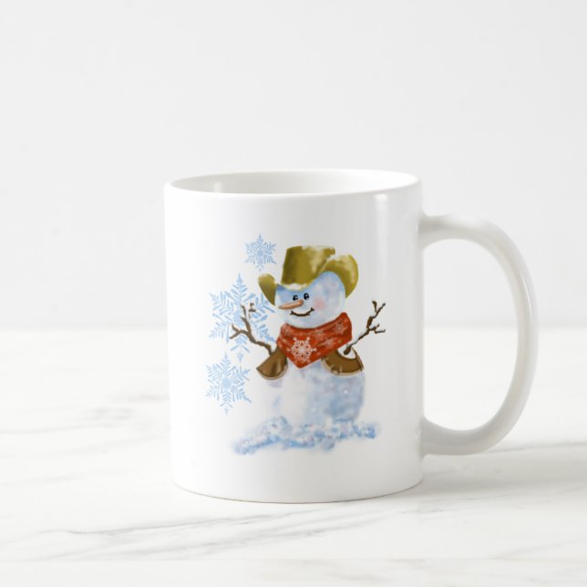 Cowboy Snowman Weihnachtscoffee Cup Kaffeetasse (Rechts)