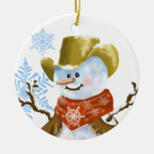 Cowboy Snowman Weihnachtsschmuck