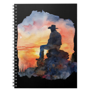 Cowboy Sonnenuntergang. Notizblock