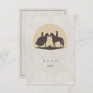 Cowboy Sonnenuntergang Wahl Hochzeit RSVP