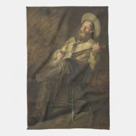 Cowboy spielt Banjo und singt Country Music Geschirrtuch