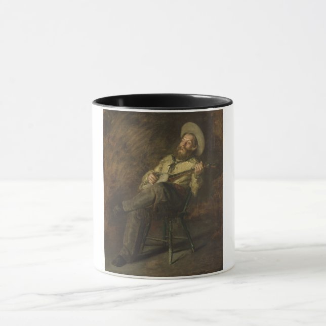 Cowboy spielt Banjo und singt Country Music Tasse (Zentrum)