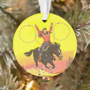 Cowboy starb mit Ropes in S.W. Szene Ornament