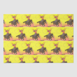 Cowboy starb mit Ropes in S.W. Szene Seidenpapier