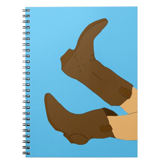 Cowboy Stiefel auf hellblauem Hintergrund Notizblock (Vorderseite)
