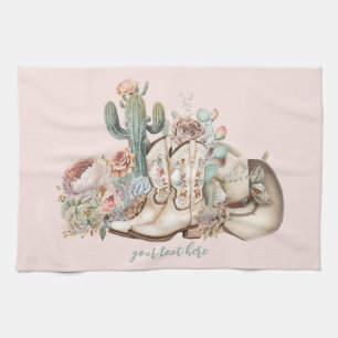 Cowboy-Stiefel aus Boho-Wüste Geschirrtuch