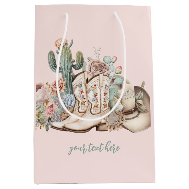 Cowboy-Stiefel aus Boho-Wüste Mittlere Geschenktüte (Vorderseite)