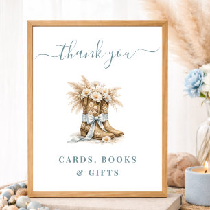 Cowboy-Stiefel Bogen Baby Shower Karten Bücher & G Poster