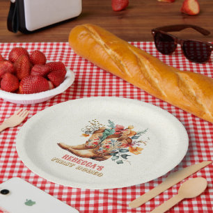 Cowboy-Stiefel Erste Rodeo-Geburtstagspapierplatte Pappteller