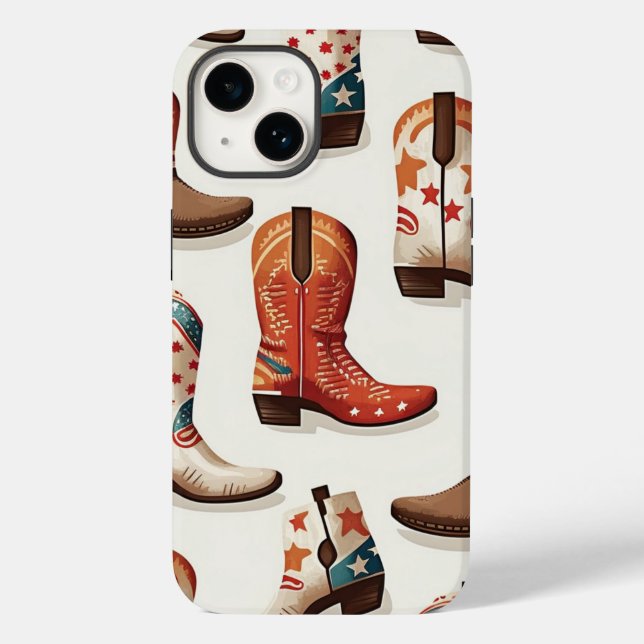 Cowboy-Stiefel-Muster Case-Mate iPhone Hülle (Rückseite)