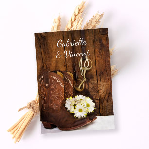 Cowboy Stiefel Pferdchen Land Hochzeitstiefel Mitteilungskarte