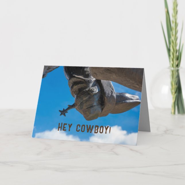 Cowboy Stiefel Sporen & Open Blue Sky Birthday Car Karte (Vorderseite)