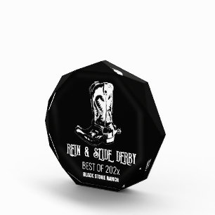 Cowboy-Stiefel-Trophäe der Derby-Meisterschaft Fotoblock