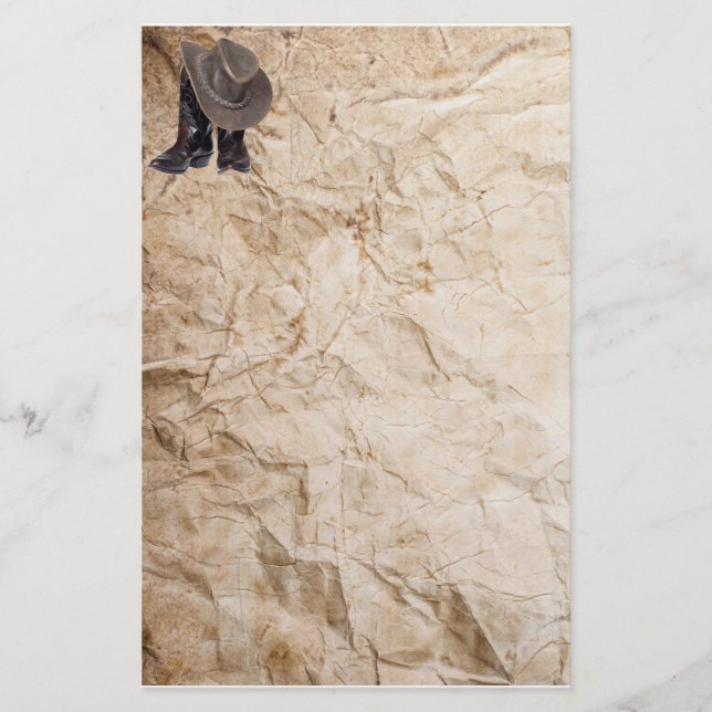 Cowboy Stiefel und Hut Briefpapier (Vorderseite)