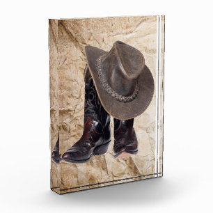 Cowboy Stiefel und Hut Fotoblock