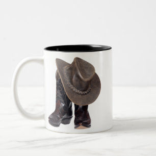 Cowboy-Stiefel und Hut Zweifarbige Tasse