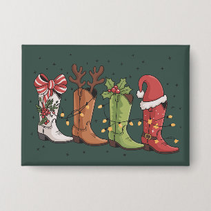 Cowboy-Stiefel-Weihnachten Western Cowgirl Land Xm Button