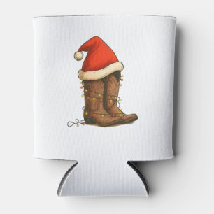 Cowboy-Stiefel Weihnachten Western Santa Hut Dosenkühler