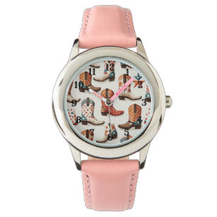 Cowboy Stiefelmuster Armbanduhr