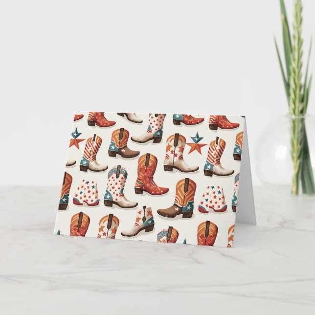 Cowboy Stiefelmuster Karte (Vorderseite)